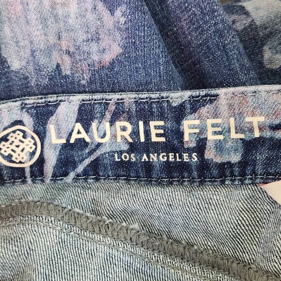 Laurie Felt Floral Cropped Jeans Size 16 Petite Classic Boyfriend Jeans - Picture 7 of 12